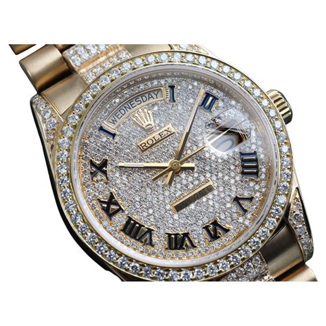 fake rolex with diamonds around it presidential|rolex 18kt president 36mm watch.